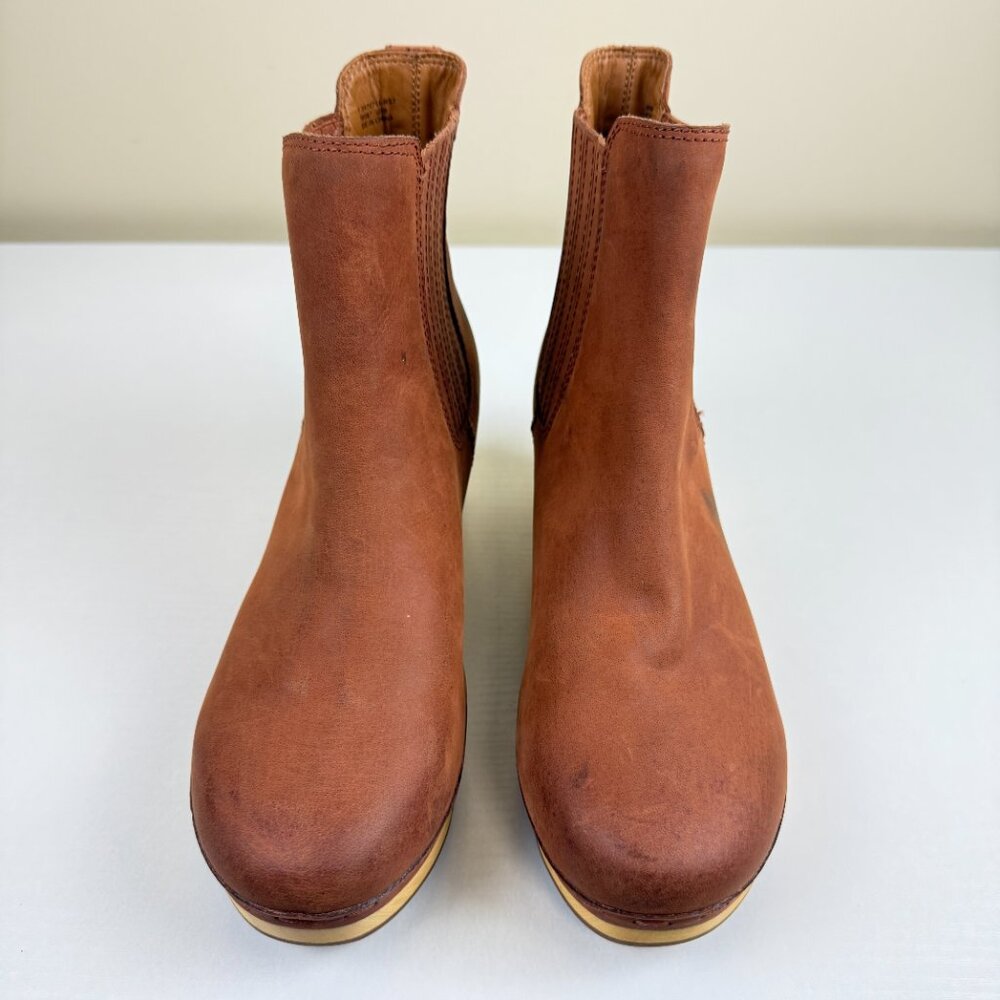 EUC Frye Odessa Tan Leather Chelsea Clog Boots - Picture 3 of 11